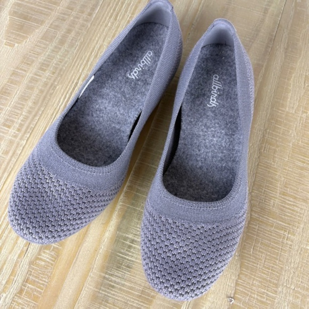 Allbirds Tree Breezers Grey  Knit Ballet Flats Womens Size 5.5